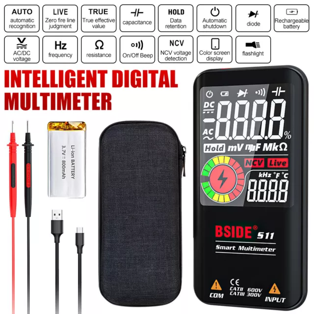 BSIDE S10 / S11 9999 Counts Smart Digital Multimeter AC DC NCV Tester Meter