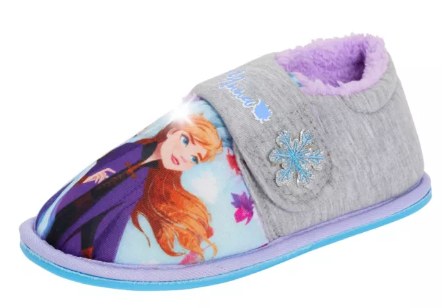 Scarpette Disney Frozen 2 Ragazze Illuminate Elsa Anna Bambini Foderato Pile Casa Stivale