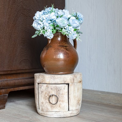 iMP Bois Tabouret avec Tiroir,Plantation de Selles,Naturel Tabouret,Hauteur ca.20cm 
