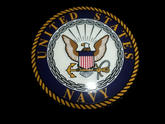 U.s Military Navy Crest Logo Window Decal Sticker 4.25" X 4.25" Inches Round
