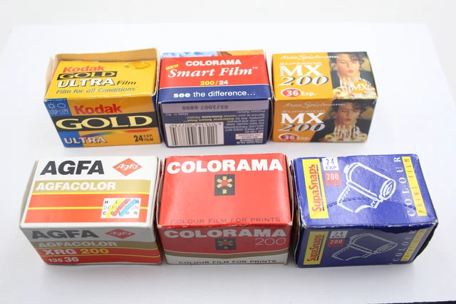 6 X ROLLS of 35mm EXPIRED CAMERA FILM Inc. Kodak & Agfa Etc. £13.50 ...