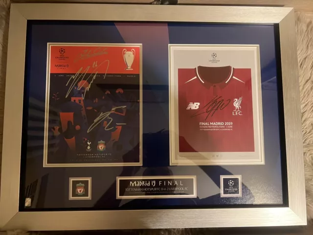 Liverpool Fc Madrid 2019 Multi Signed Salah Klopp Henderson Origi Framed UCL