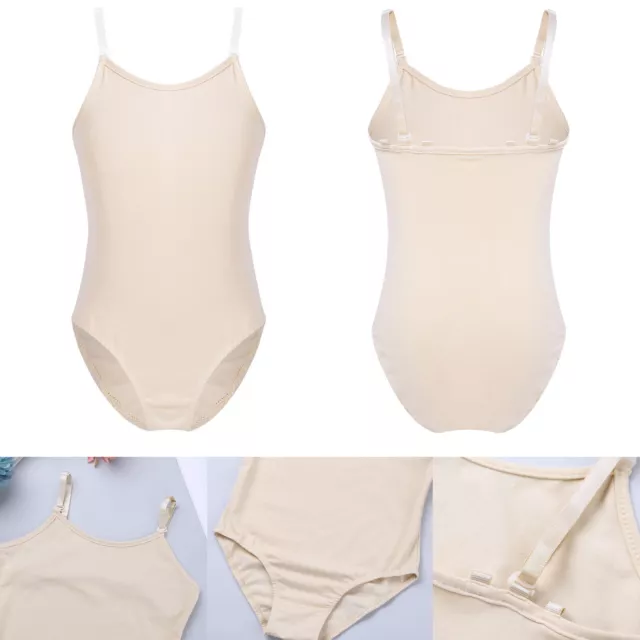 Nude Seamless Underwear Ballet Dance Leotard Camisole Bodysuit For Kids Girls