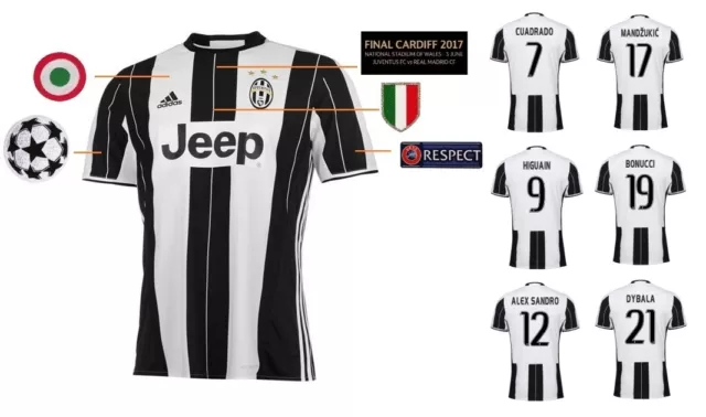 Trikot Juventus Turin Champions League Final Cardiff 2017 I JUVE + Spielernummer