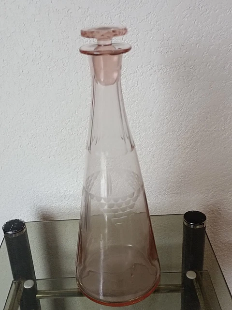 Carafe Ancienne En Verre Française - Bouteille D'époque XXe, Design Vintage
