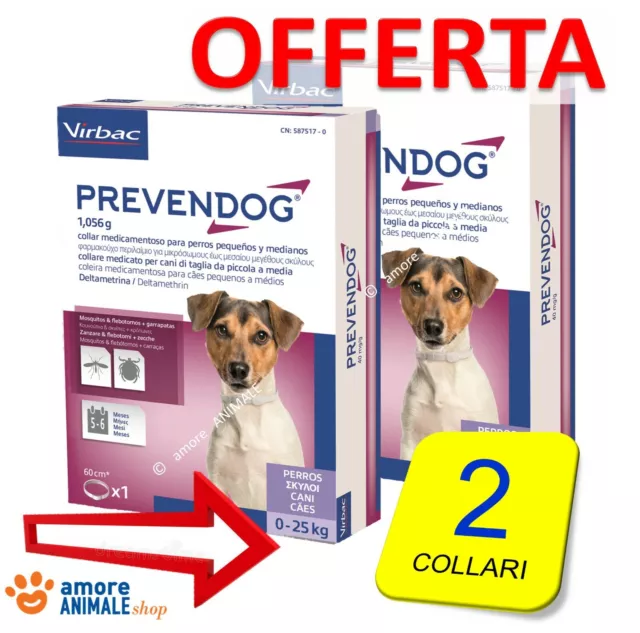 PREVENDOG → Collare Antiparassitario per CANI da 0-25 kg (60 cm)