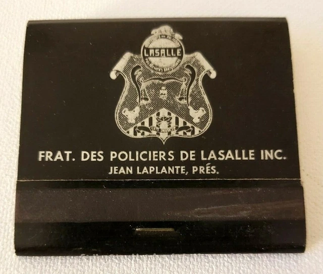 Vintage POLICE LASALLE Matchbook Montreal Quebec Fraternity Bar Caribou 1970
