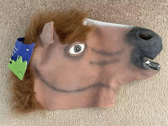 Tesco Horrifying Halloween Horse Head Mask Costume New With Tag