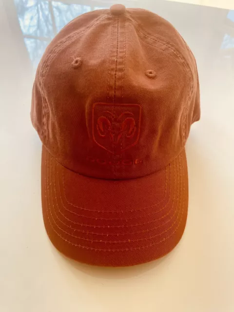 Vintage DODGE Baseball Cap / Hat Adjustable Burnt Orange Ram Logo Embroidered