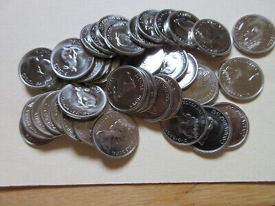 Roll of 1967 Canada Five Cents (40 Coins). UNC. 5 Cents Nickels 5c (R185)