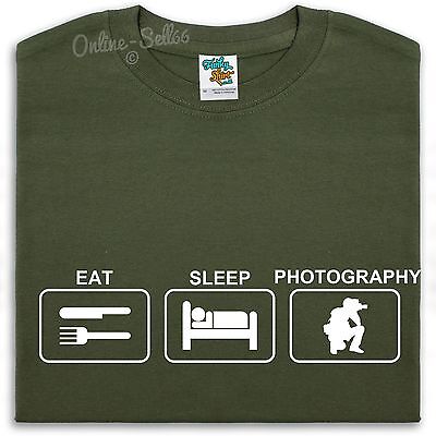 Eat Sleep Photography T Shirt Mens Boys Womens Photographer Film Camera Gift