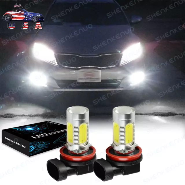 H8 LED Fog Light Bulb 6000K Bright White For KIA Optima 2011 2012 2013 2014 2015