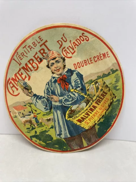 Ancienne Étiquette De Fromage: Camembert MALVINA Frère   Saint Pierre Sur Dives