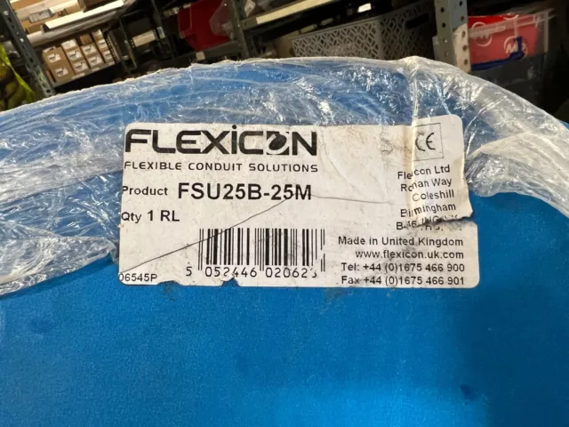 Flexicon FSU Range 25mm PVC Covered Steel Flexible Conduit Black FSU25B-25M