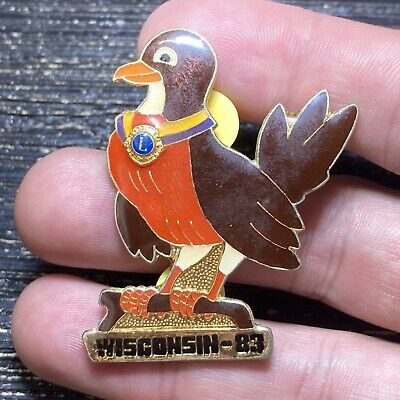 Lionsclub Wisconsin Bird Collectible Pin Lapel EUC K100