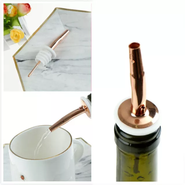 Rose Gold Stainless Steel Bottle Liquor Spirit Pourer Free Flow Pour Spout - x g