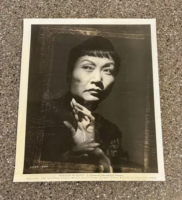 Anna May Wong Original Press Photo Movie 1960 Asian Actress Portrait In Black