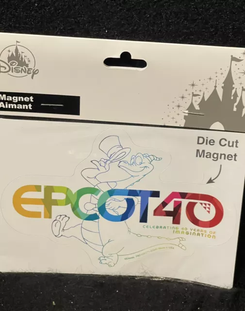 Disney Epcot 40th Anniversary Figment Top Hat Die Cut Magnet New