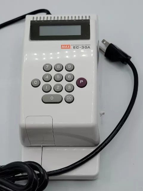 Max EC-30A 10 Digit Electronic Print Check Writer, Tested