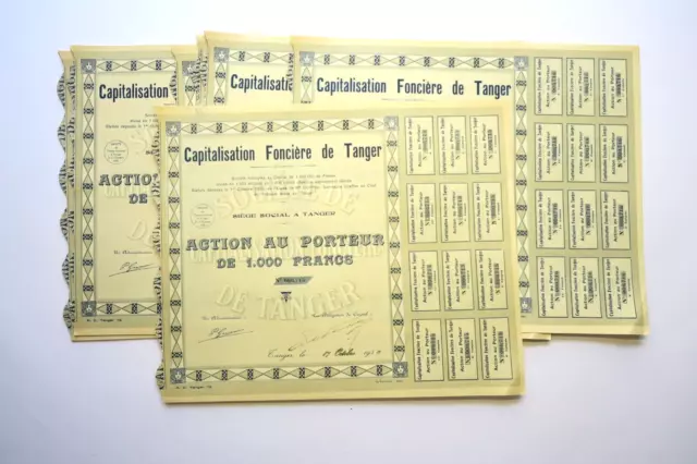 Capitalisation Fonciere De Tanger 1000 Francs Tanger 1930 X 40 Actions