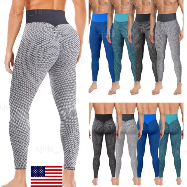 Men's TIK TOK Leggings Sports Gym Compression Pants Running Fitness Jogging Yoga