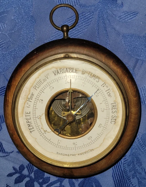 Ancien baromètre anéroïde / thermomètre pour la maison pas cher et