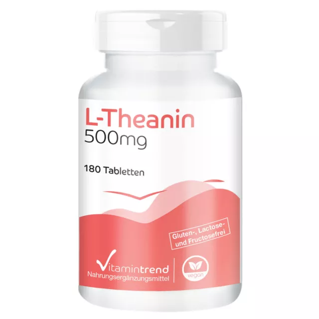 L-Théanine 500 mg - 180 comprimés, grand paquet pour 1/2 an, VEGAN -...
