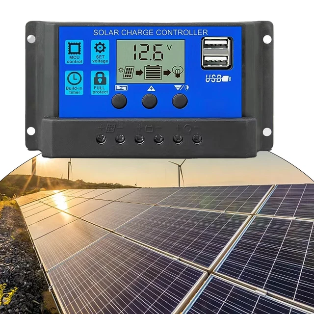 Solar Laderegler 10A PWM - Mit LCD Display & USB Für 12V/24V Systeme