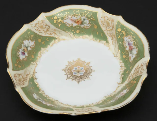 Charles Ahrenfeldt Bowls Limoges France Encrusted Gilt Floral & Medallion (4) 3