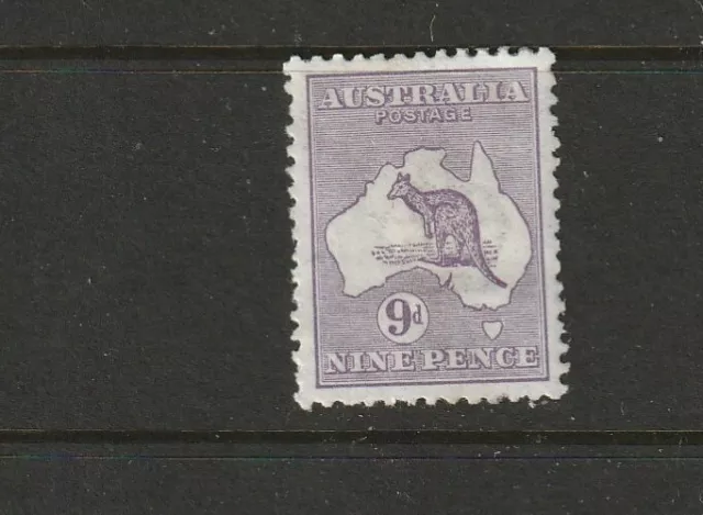 STAMPS  AUST  KANGAROO  9d VIOLET  1st WMK   MINT  HINGED  HEAVY -PRICED