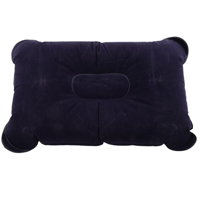 Outdoor Portable Folding Air Inflatable Pillow  Sided Flocking Cushion For Trah
