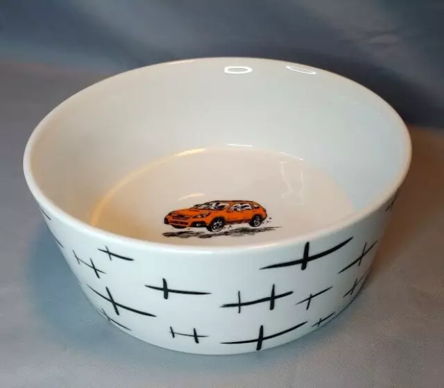 Subaru Loves Pets Bark Dog Bowl Promo Automobile Logo Dish