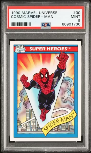 1990 Marvel Universe Cosmic Spider-Man Card #30 *Psa Mint 9!