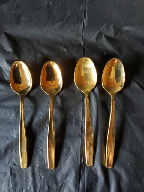 Rogers Cutlery GOLDEN MODERN LIVING Gold Electroplate Silverware Tea Spoon