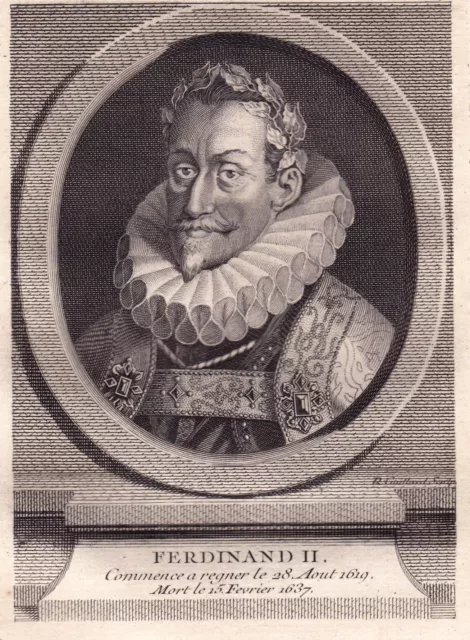 Portrait XVIIIe Ferdinand II de Habsbourg Roi de Bohême Autriche Hongrie