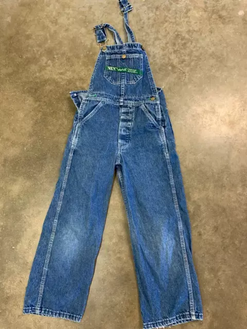 Key Imperial  Blue Denim Carpenter Overalls Bibs  button fly USA MADE youth