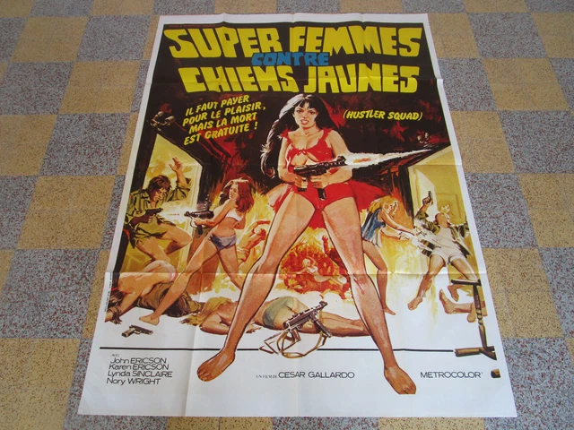 Affiche Cinema 120 X 160  - Super Femmes Contre Chiens Jaunes - N204