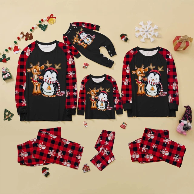 Set pigiami da notte famiglia abbinati pigiami PIG adulti bambini bambino alce alce
