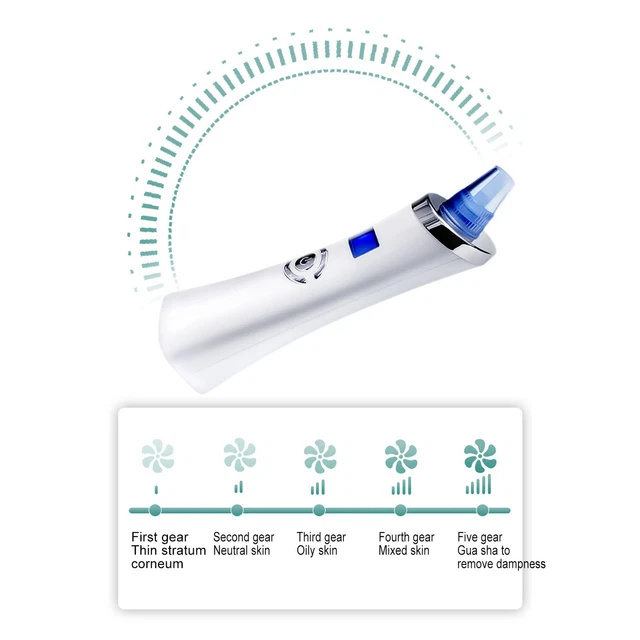 Electric Blackhead Remover LCD Display Strong Suction Compact Facial Pore Va Esp