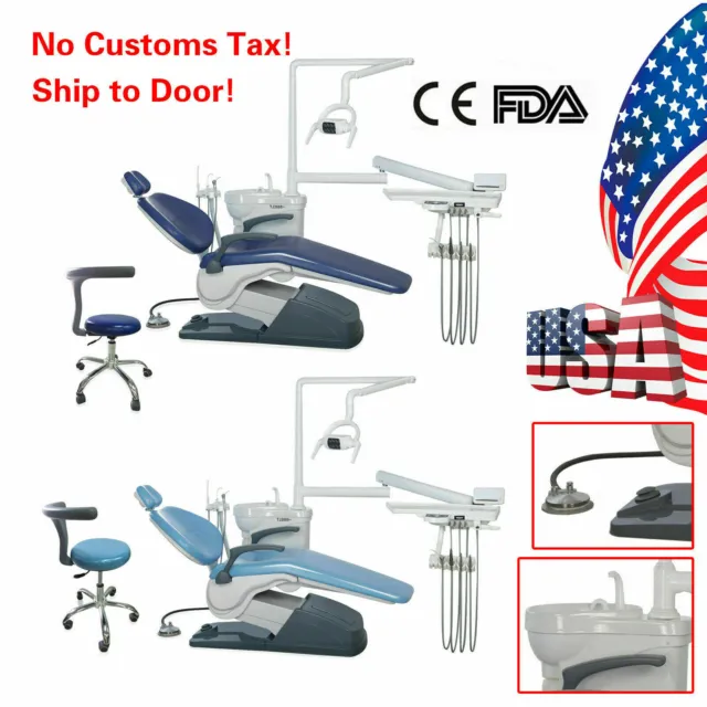 Dental Unit Chair Hard Leather Computer Controlled DC Motor Stool /LED Handpiece