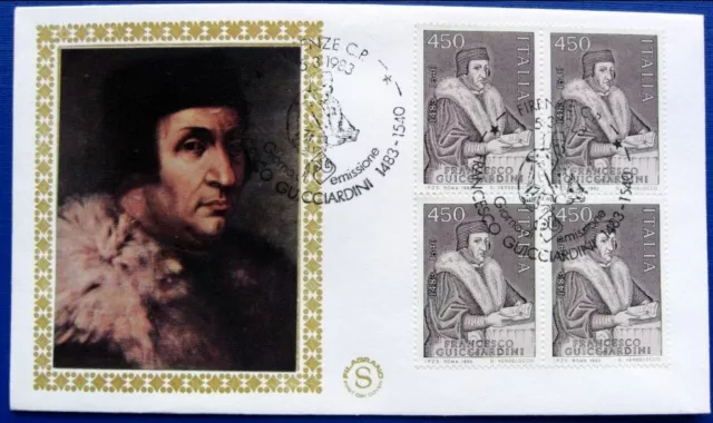 Italia - 1983 FDC Filagrano Gold quartina Francesco Guicciardini