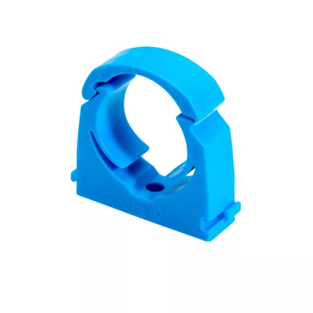 Blue Plastic Hinged 25mm MDPE Water Pipe TALON Clip Interlocking - FREE DELIVERY