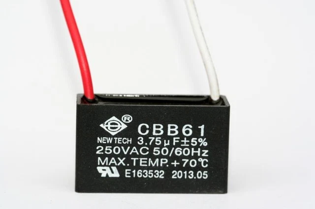 CBB61 Ceiling Fan Capacitor – 2.5uf+4uf+4uf 250VAC, 5 Wire, 48x26x38mm
