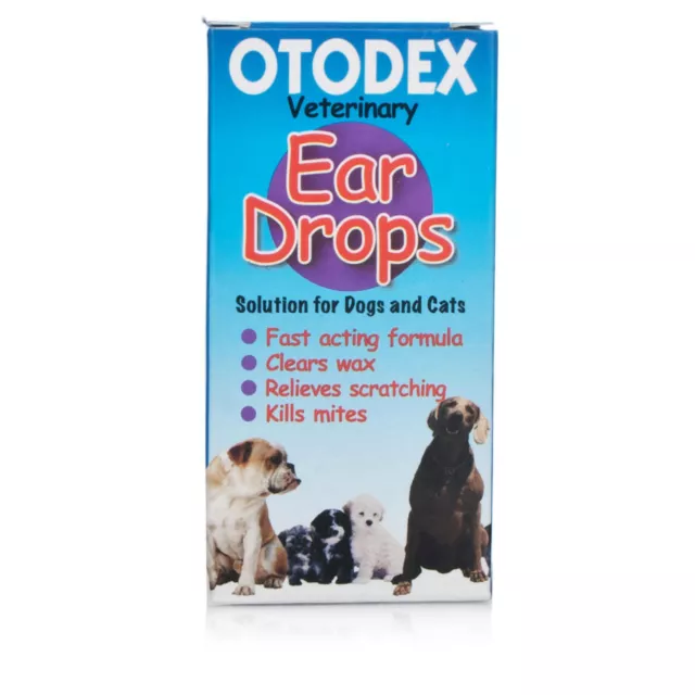 Otodex Ear Drops For Dogs And Cats Kills Ear Mites and Removes Ear Wax 14ml