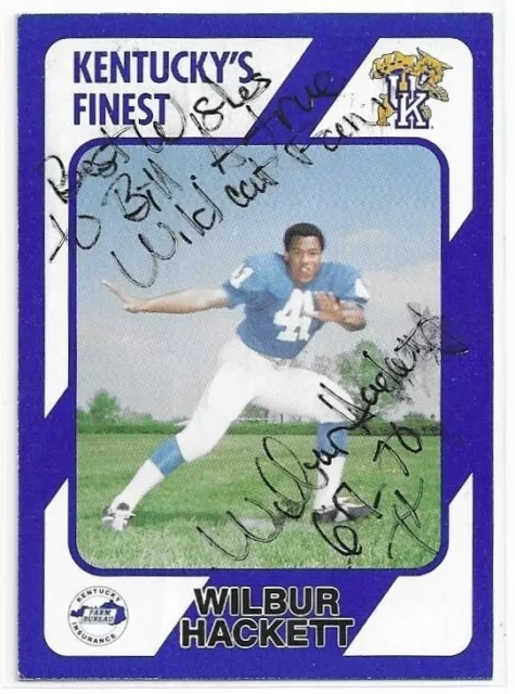 WILBUR HACKETT Autographed Signed PERSONALIZED 1989 card #142 Kentucky Wildcats