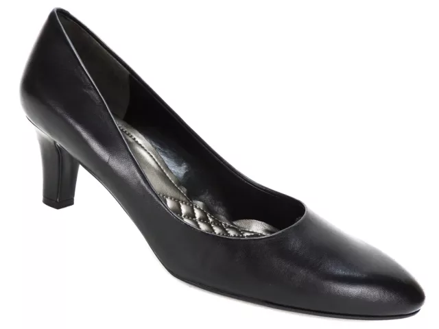 Easy Spirit Women's Quota Pumps Black Leather Size 8.5 M