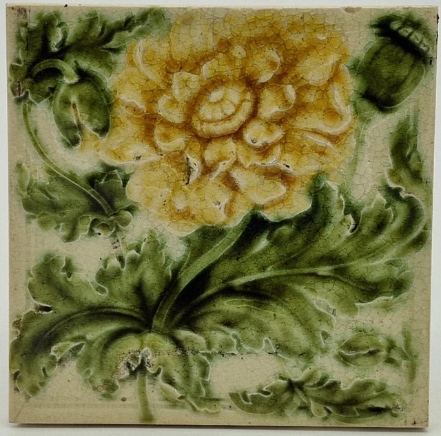 Antique Fireplace Tile Minton Moulded Tile With Intaglio Back C1900 AE4