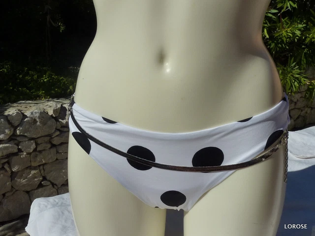 Maillot de bain 1 pièce ANDRES SARDA EU80B/FR95B/UK36B neuf blanc pois noir