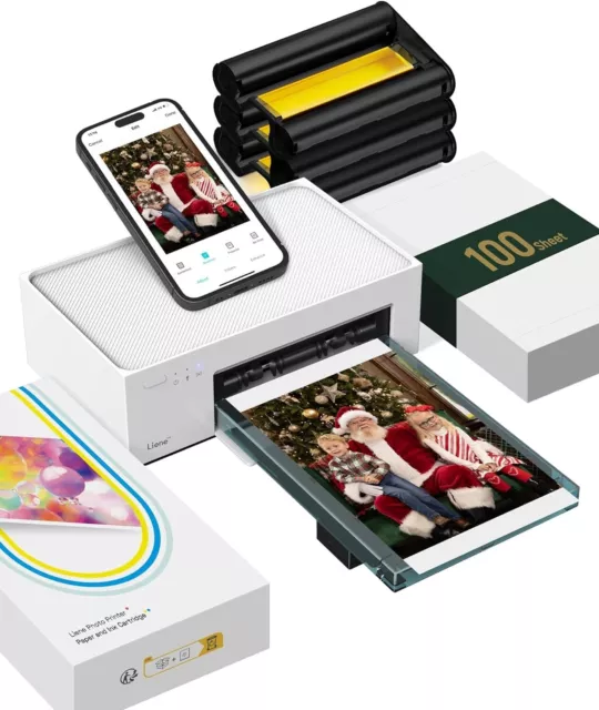 Liene Fotodrucker für Smartphone 10x15 cm +Packung mit 100 Blatt WIFI Smartphone