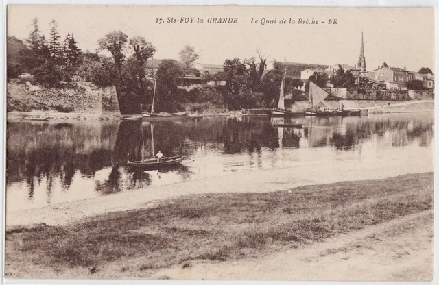 CPA -33-  Ste-FOY-la GRANDE -  Le quai de la Brèche.